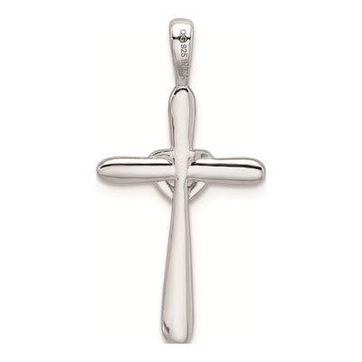 Sterling Silver Diamond Cross Heart Pendant – view 5