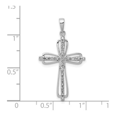 Sterling Silver 1/20 ct tw Diamond Cross Pendant – view 4