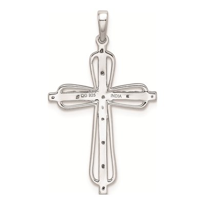 Sterling Silver 1/20 ct tw Diamond Cross Pendant – view 5