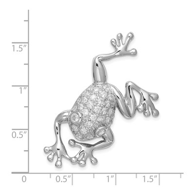 Sterling Silver CZ Frog Pin Brooch – view 4