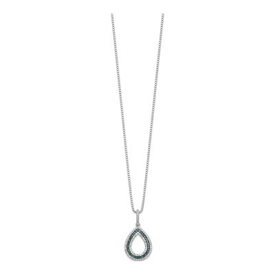 Sterling Silver 0.37 ct tw Diamond Teardrop Pendant Necklace – view 3