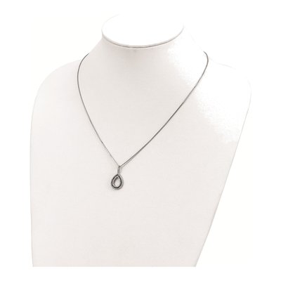 Sterling Silver 0.37 ct tw Diamond Teardrop Pendant Necklace – view 4