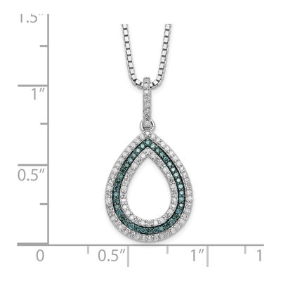 Sterling Silver 0.37 ct tw Diamond Teardrop Pendant Necklace – view 5