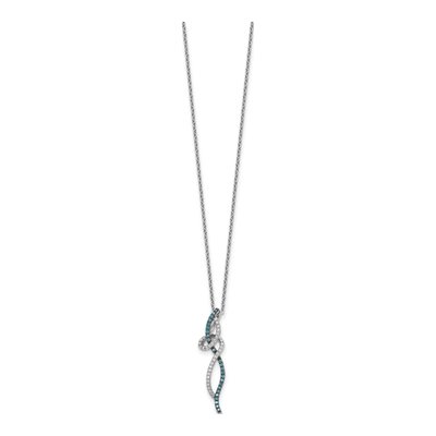 Sterling Silver 0.28 ct tw Diamond Swirl Pendant Necklace – view 3
