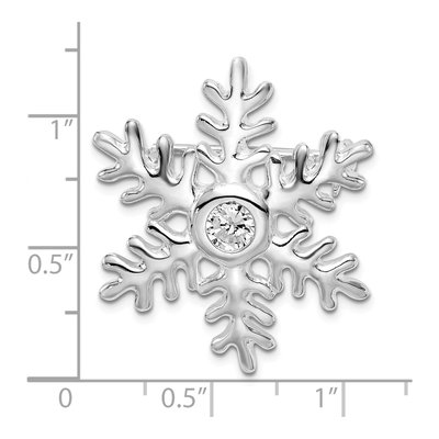 Sterling Silver CZ Snowflake Pin – view 3