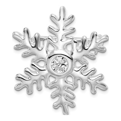 Sterling Silver CZ Snowflake Pin