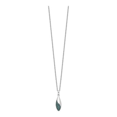 Sterling Silver 1/8 ct tw Diamond Pendant Necklace – view 3