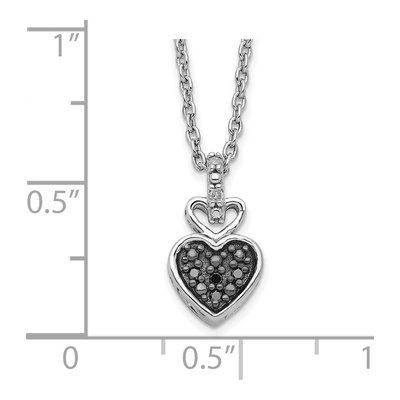 Sterling Silver Diamond Heart Pendant Necklace – view 4