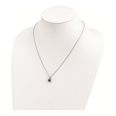 Sterling Silver Diamond Heart Pendant Necklace – view 6