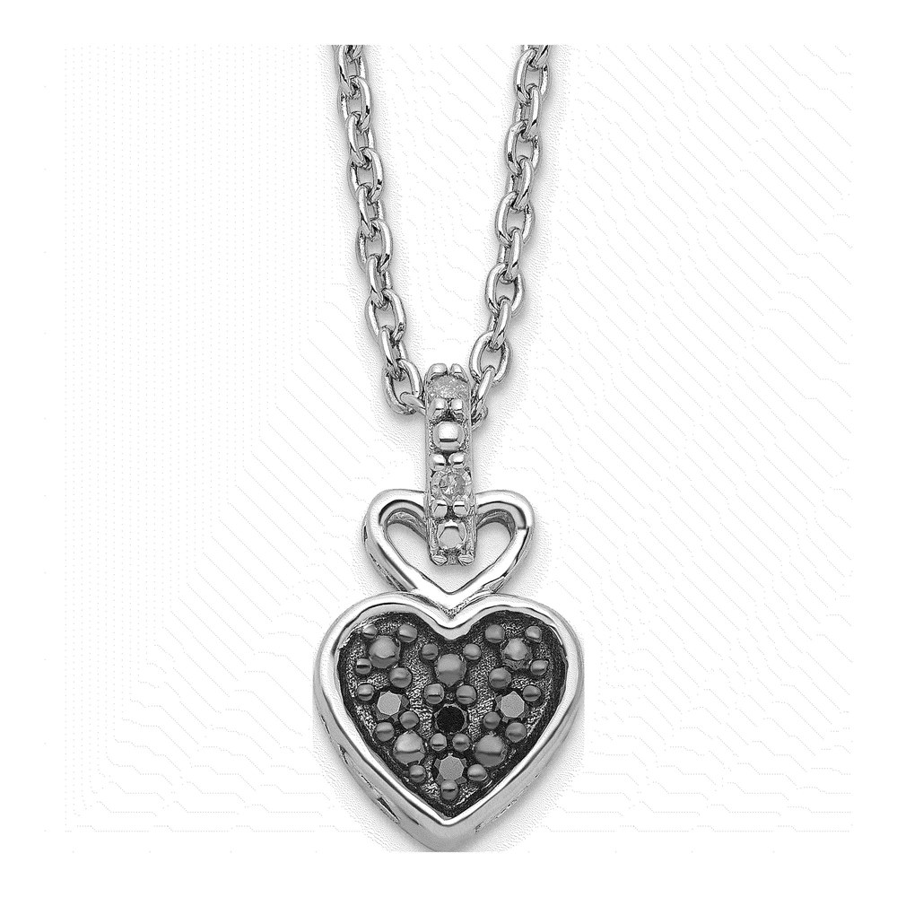 Sterling Silver Diamond Heart Pendant Necklace
