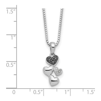 Sterling Silver Diamond Heart Pendant Necklace – view 4