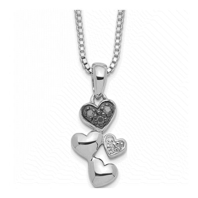 Sterling Silver Diamond Heart Pendant Necklace