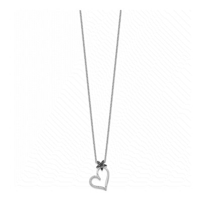 Sterling Silver 1/6 ct tw Diamond Heart Pendant Necklace – view 3