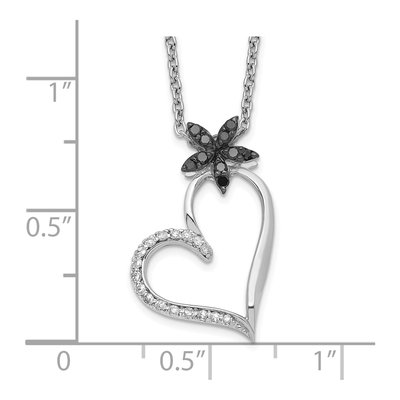 Sterling Silver 1/6 ct tw Diamond Heart Pendant Necklace – view 4