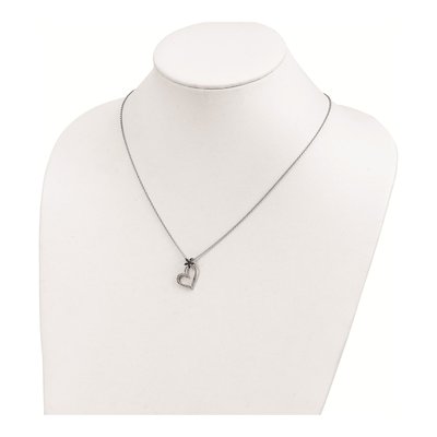 Sterling Silver 1/6 ct tw Diamond Heart Pendant Necklace – view 6