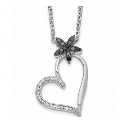 Sterling Silver 1/6 ct tw Diamond Heart Pendant Necklace