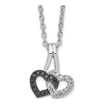 Sterling Silver 1/10 ct tw Diamond Heart Pendant Necklace