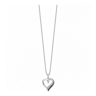 Sterling Silver 1/5 ct tw Diamond Heart Pendant Necklace – view 3