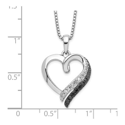 Sterling Silver 1/5 ct tw Diamond Heart Pendant Necklace – view 4