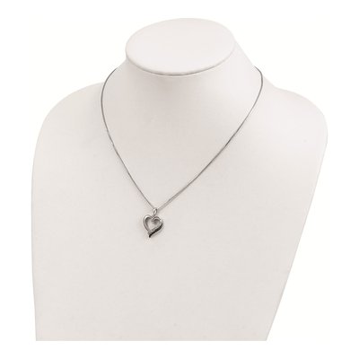 Sterling Silver 1/5 ct tw Diamond Heart Pendant Necklace – view 6