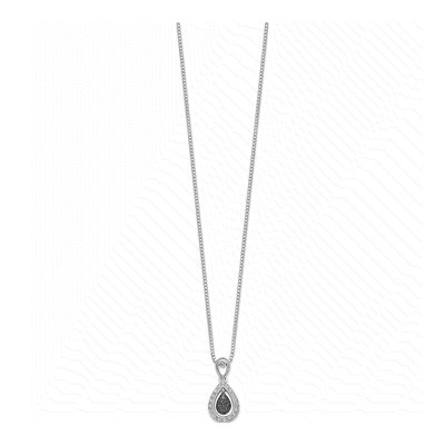 Sterling Silver 0.18 ct tw Diamond Teardrop Pendant Necklace – view 3