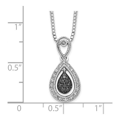 Sterling Silver 0.18 ct tw Diamond Teardrop Pendant Necklace – view 4