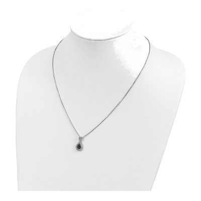 Sterling Silver 0.18 ct tw Diamond Teardrop Pendant Necklace – view 5