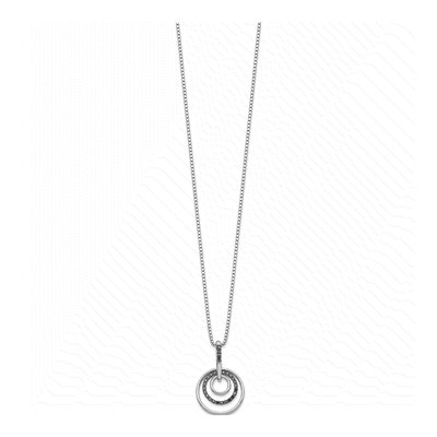 Sterling Silver 1/6 ct tw Diamond Circle Pendant Necklace – view 3