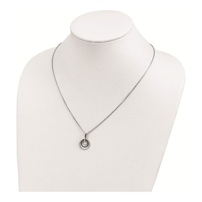 Sterling Silver 1/6 ct tw Diamond Circle Pendant Necklace – view 6