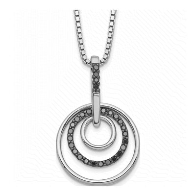 Sterling Silver 1/6 ct tw Diamond Circle Pendant Necklace
