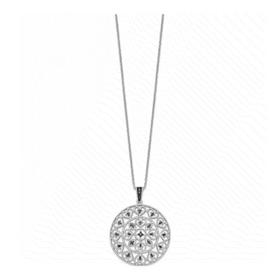 Sterling Silver 1/5 ct tw Diamond Circle Pendant Necklace – view 3