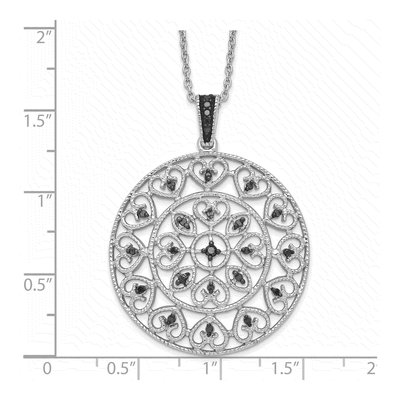 Sterling Silver 1/5 ct tw Diamond Circle Pendant Necklace – view 4