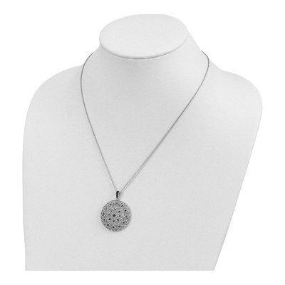 Sterling Silver 1/5 ct tw Diamond Circle Pendant Necklace – view 5