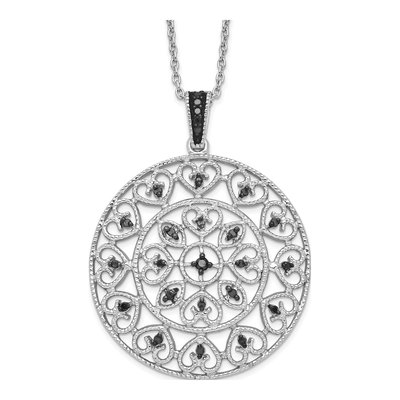Sterling Silver 1/5 ct tw Diamond Circle Pendant Necklace