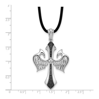 Sterling Silver 0.09 ct tw Diamond Cross Wings Pendant – view 4