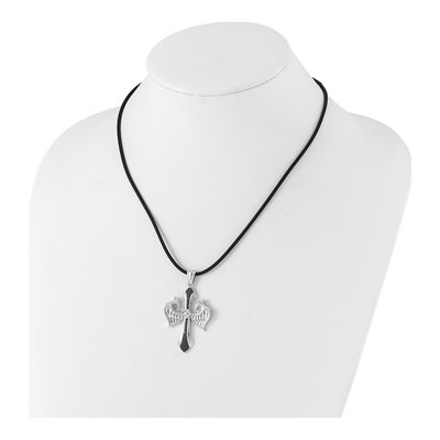Sterling Silver 0.09 ct tw Diamond Cross Wings Pendant – view 5