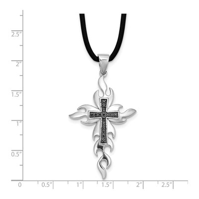 Sterling Silver Diamond Cross Pendant – view 4