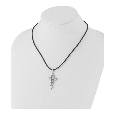 Sterling Silver Diamond Cross Pendant – view 5