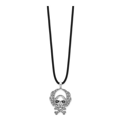 Sterling Silver 0.26 ct tw Diamond Skull Pendant – view 3