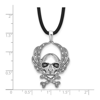 Sterling Silver 0.26 ct tw Diamond Skull Pendant – view 4