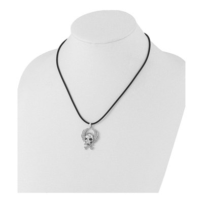 Sterling Silver 0.26 ct tw Diamond Skull Pendant – view 5