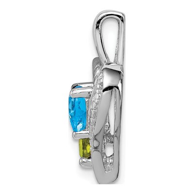 Sterling Silver Peridot & Swiss Blue Topaz Pendant – view 3
