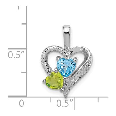 Sterling Silver Peridot & Swiss Blue Topaz Pendant – view 4