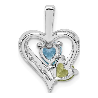 Sterling Silver Peridot & Swiss Blue Topaz Pendant – view 5