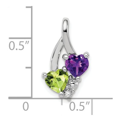Sterling Silver Amethyst & Peridot Pendant – view 4