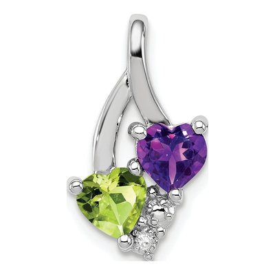 Sterling Silver Amethyst & Peridot Pendant