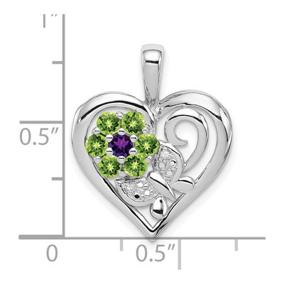 Sterling Silver Amethyst & Peridot Pendant – view 4