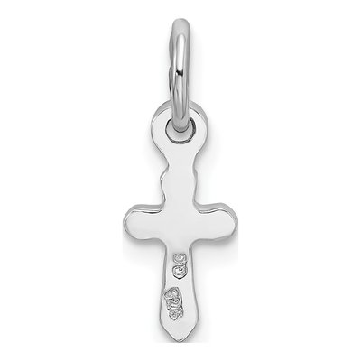 Sterling Silver Crystal Child's April Cross Pendant – view 4