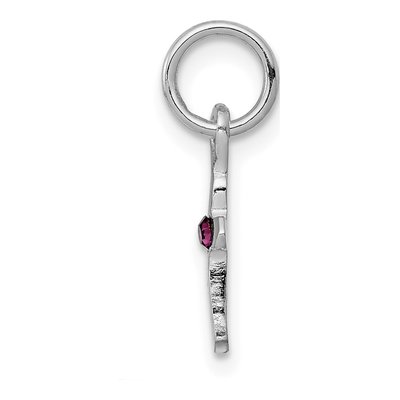 Sterling Silver Crystal Child's February Cross Pendant – view 3