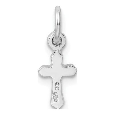 Sterling Silver Crystal Child's February Cross Pendant – view 4